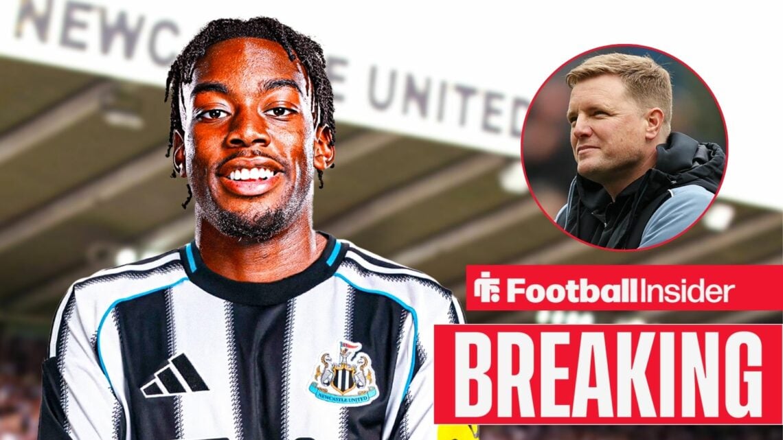 Anthony Elanga at St James' Park, Eddie Howe in a circular inset