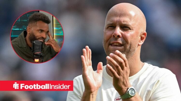Arne Slot clapping, Darren Bent in a circular inset