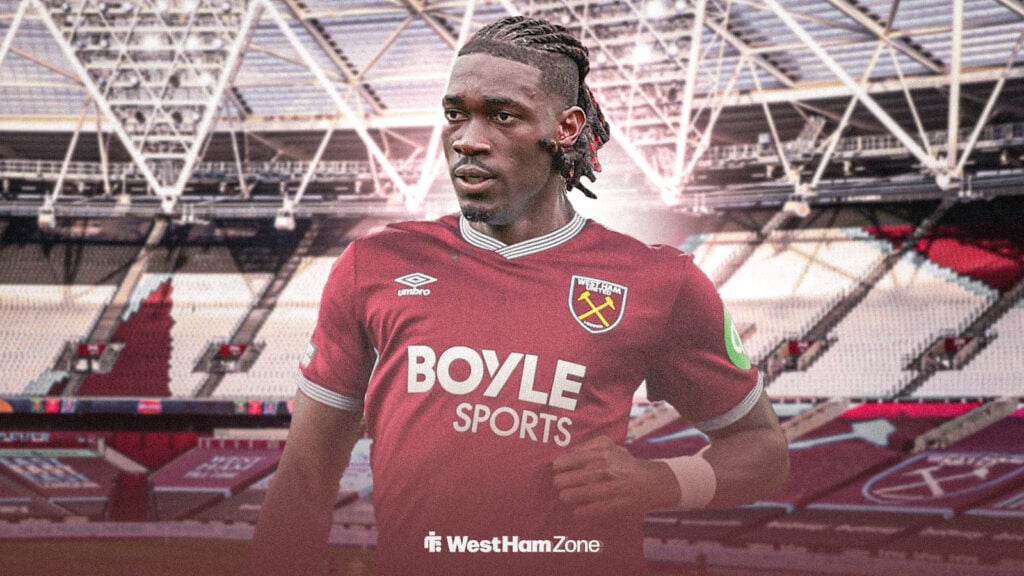 Yves Bissouma in West Ham United's home kit