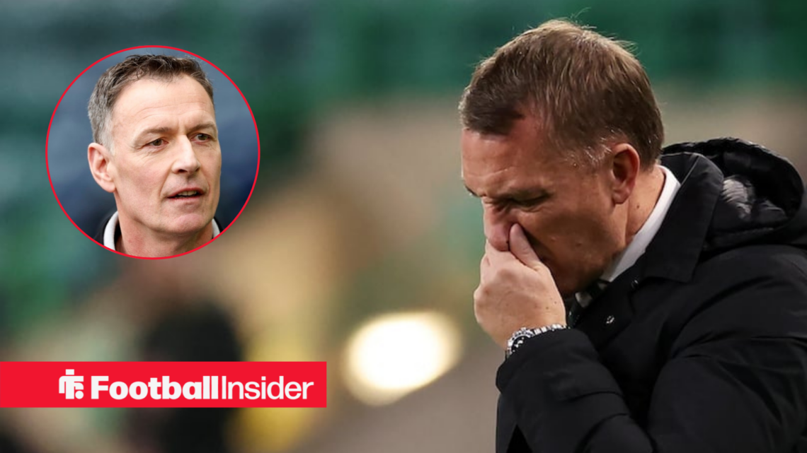 Celtic manager Brendan Rodgers alongside a circular inset of Chris Sutton