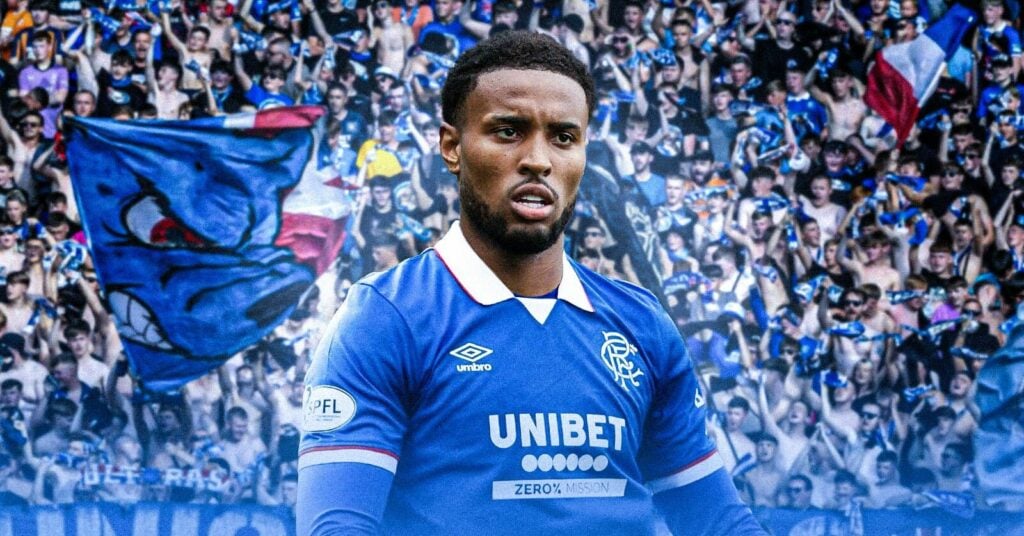 Youssef Chermiti in a Rangers home shirt