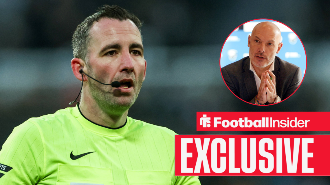 Chris Kavanagh officiating, Howard Webb in a circular inset