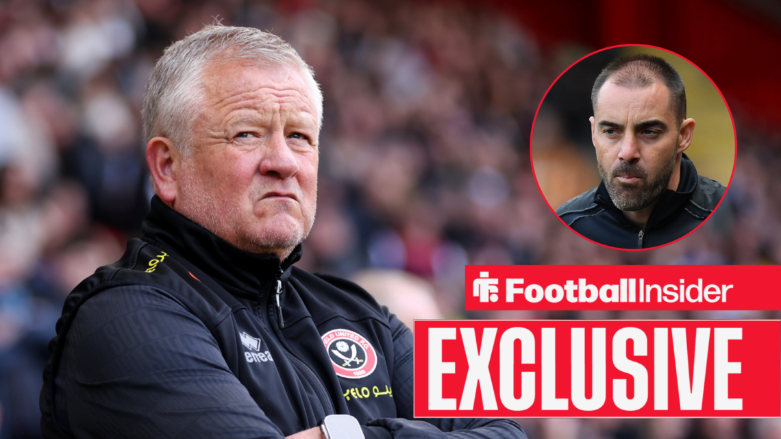 Chris Wilder on the touchline for Sheffield United with Ruben Selles inset
