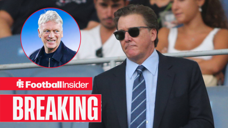 Dan Friedkin wearing a suit and sunglasses with David Moyes included in a circular inset