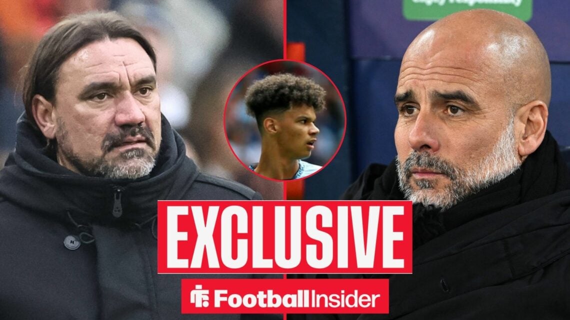 Daniel Farke and Pep Guardiola both disappointed on either side of a focused Nico O'Reilly in the middle