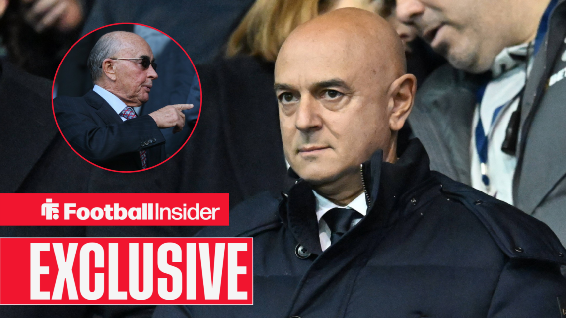 Former Tottenham chairman Daniel Levy with Joe Lewis included in a circular inset