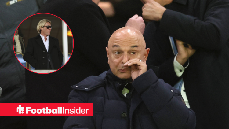 Daniel Levy in a black coat and Simon Jordan in a black coat in a red circle
