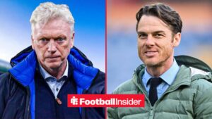 David Moyes looking concerned alongside Scott Parker looking happy