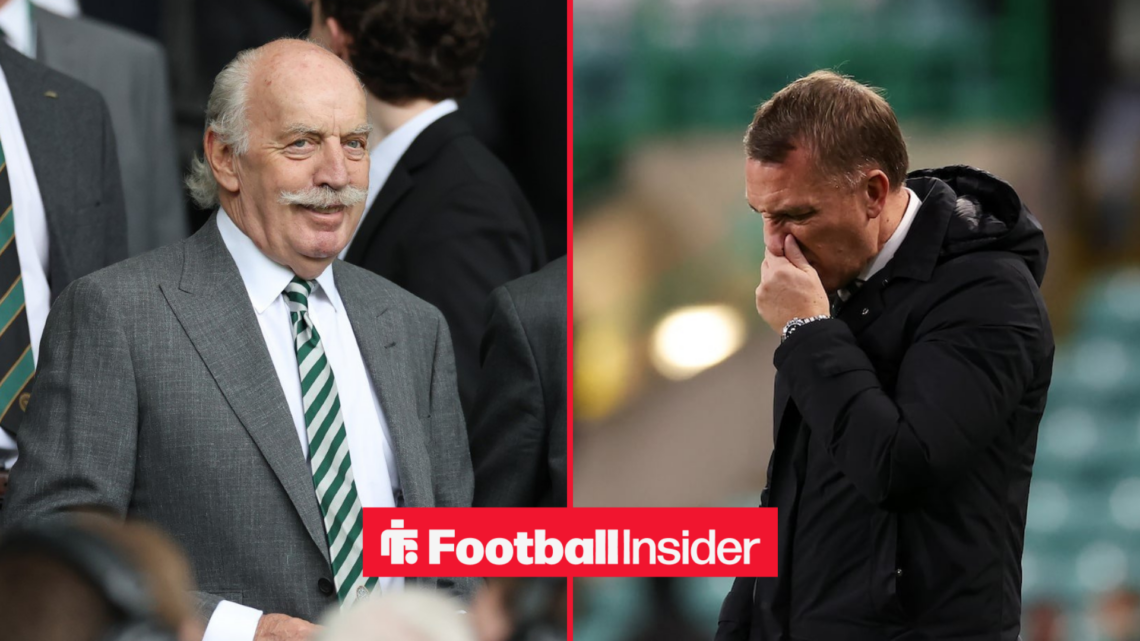 Celtic owner Dermot Desmond alongside Celtic manager Brendan Rodgers