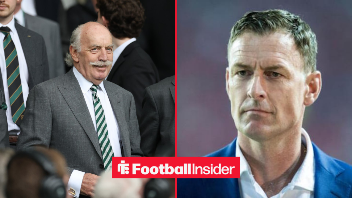 Celtic owner Dermot Desmond alongside former Celtic striker Chris Sutton