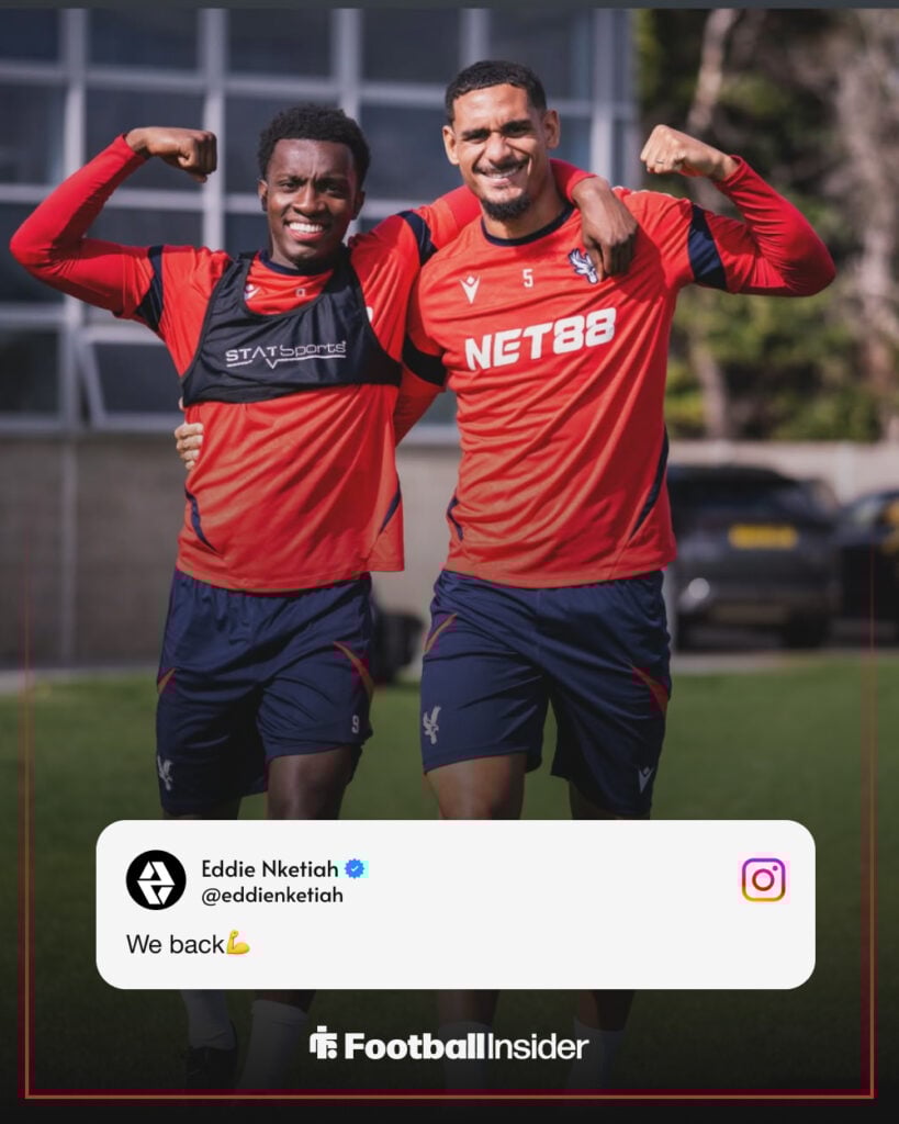 Eddie Nketiah in Crystal Palace training