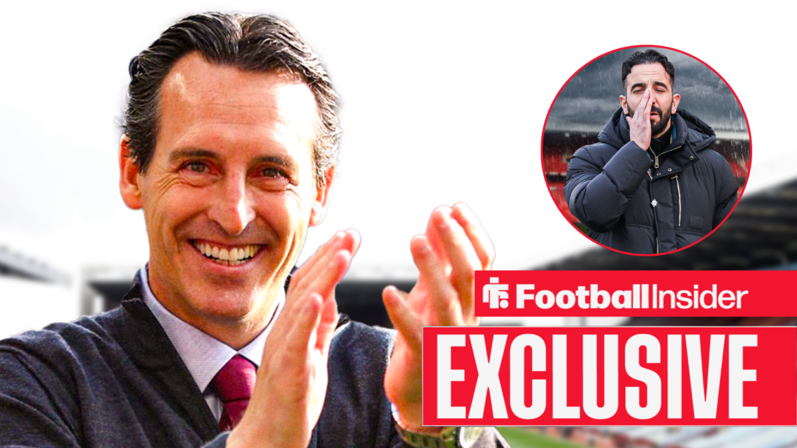 Unai Emery clapping, Ruben Amorim in a circular inset