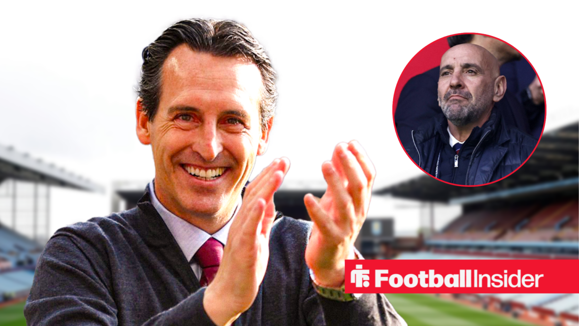 Unai Emery clapping, Monchi in a circular inset