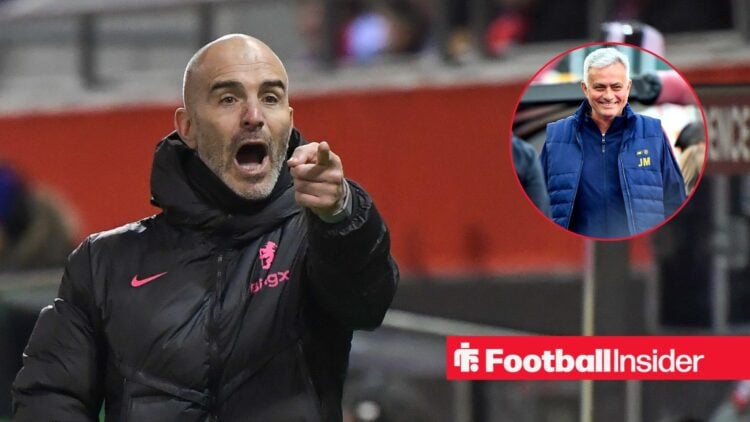 Enzo Maresca pointing and Jose Mourinho in inset