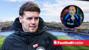 Brighton boss Fabian Hurzeler alongside a headshot of Chelsea boss Enzo Maresca