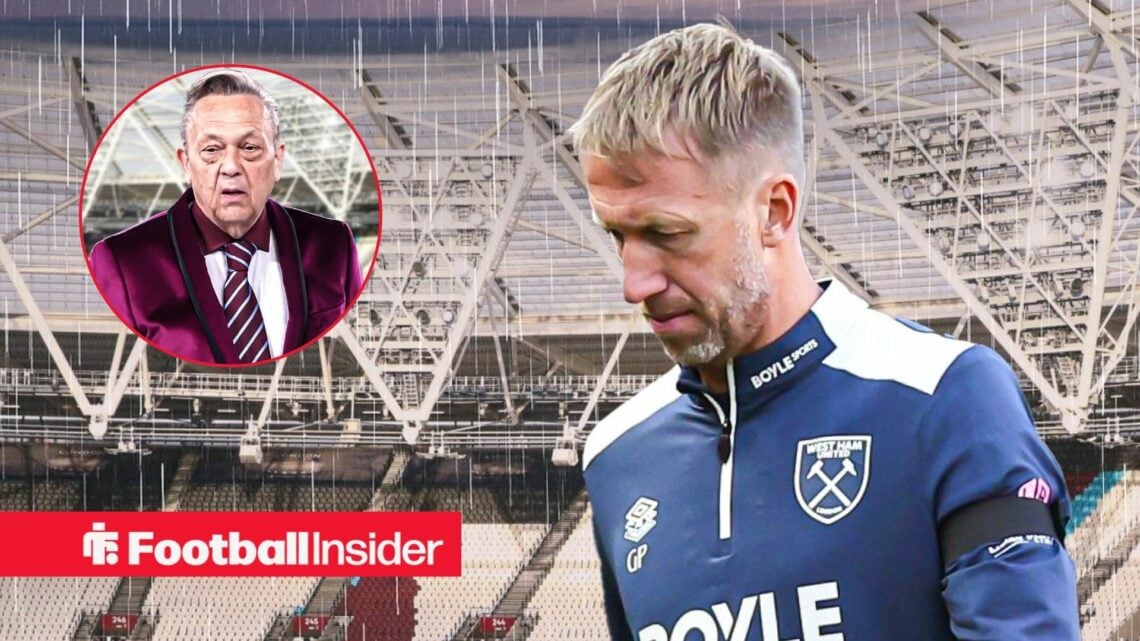 Graham Potter in the pouring rain, David Sullivan in a circular inset