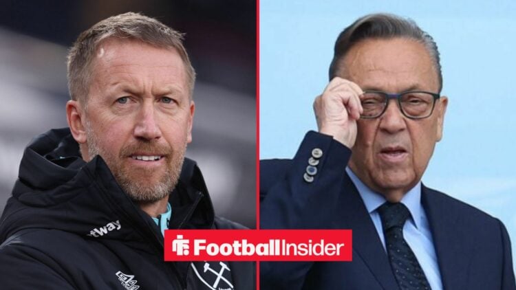 Graham Potter and David Sullivan at West Ham