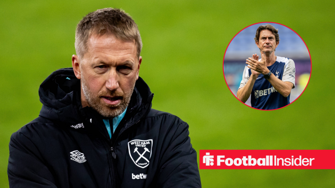 Graham Potter on the pitch, Thomas Frank in a circular inset
