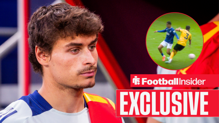 Hugo Bueno on the touchlines, Wolves star being fouled by Iliman Ndiaye in a circular inset