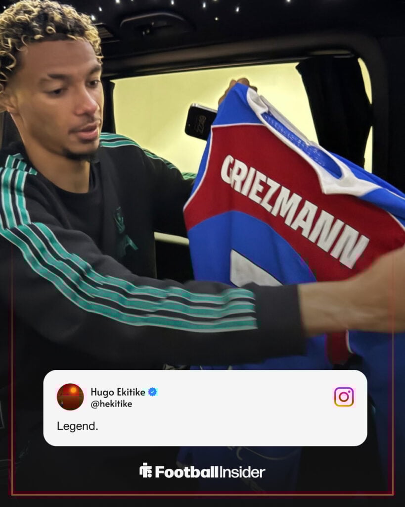 Hugo Ekitike with Atletico Madrid shirt