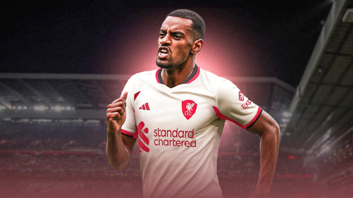 Alexander Isak in a Liverpool shirt