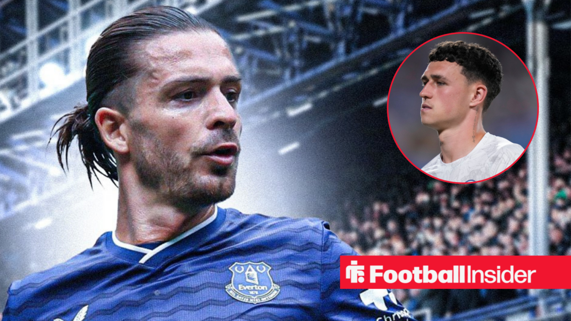 Jack Grealish in Everton shirt with Phil Foden inset