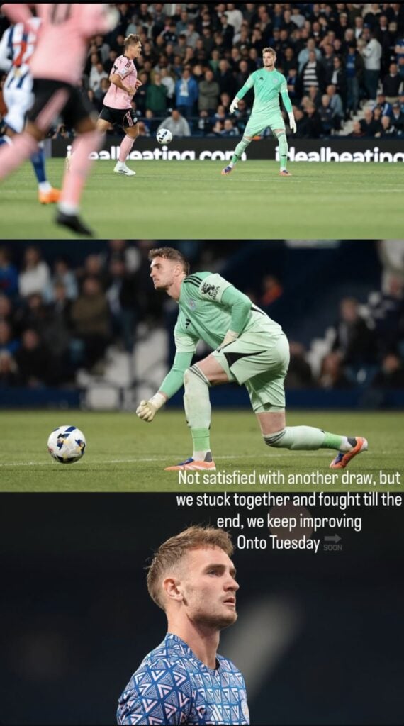 Leicester goalkeeper Jakub Stolarczyk's Instagram story