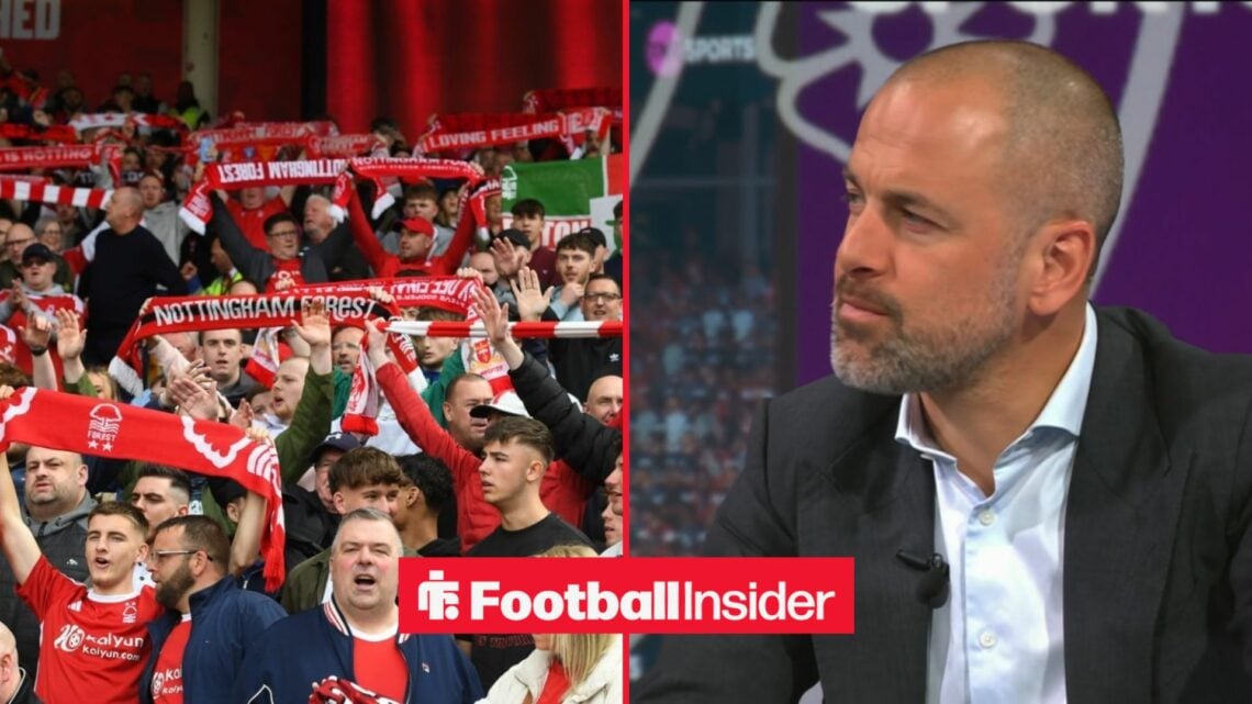Nottingham Forest fans alongside Joe Cole.