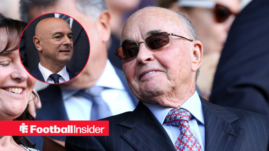 Joe Lewis smiling with Daniel Levy included in a circular inset