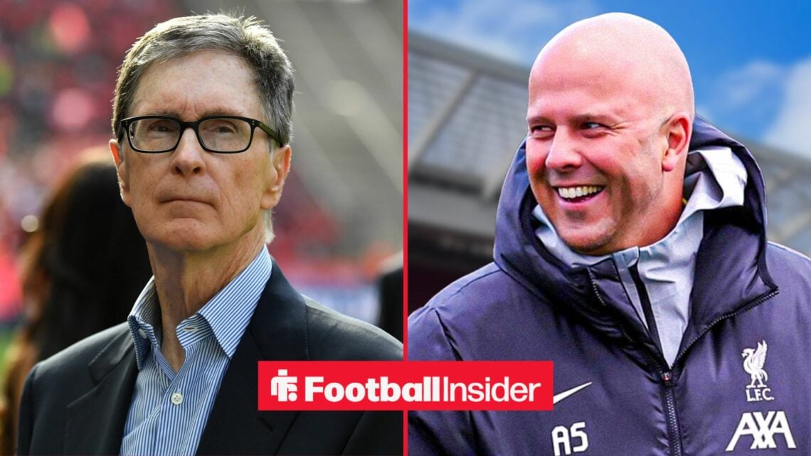 John Henry on the Anfield touchline alongside Arne Slot smiling