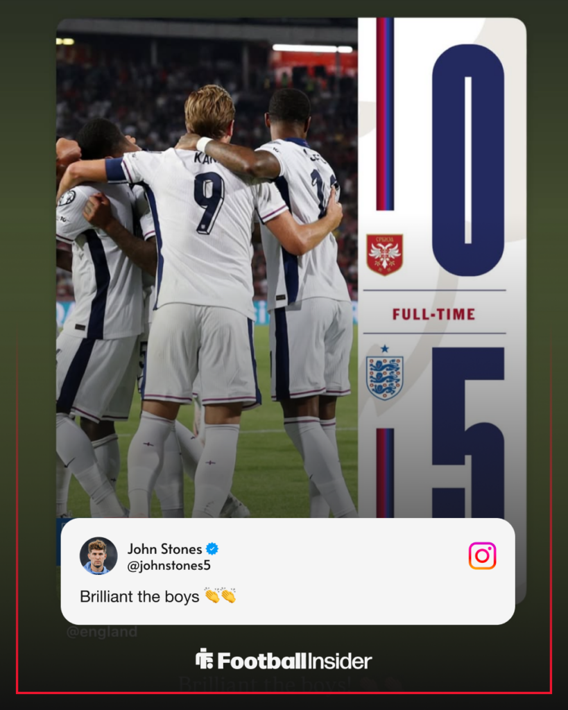 John Stones praising England