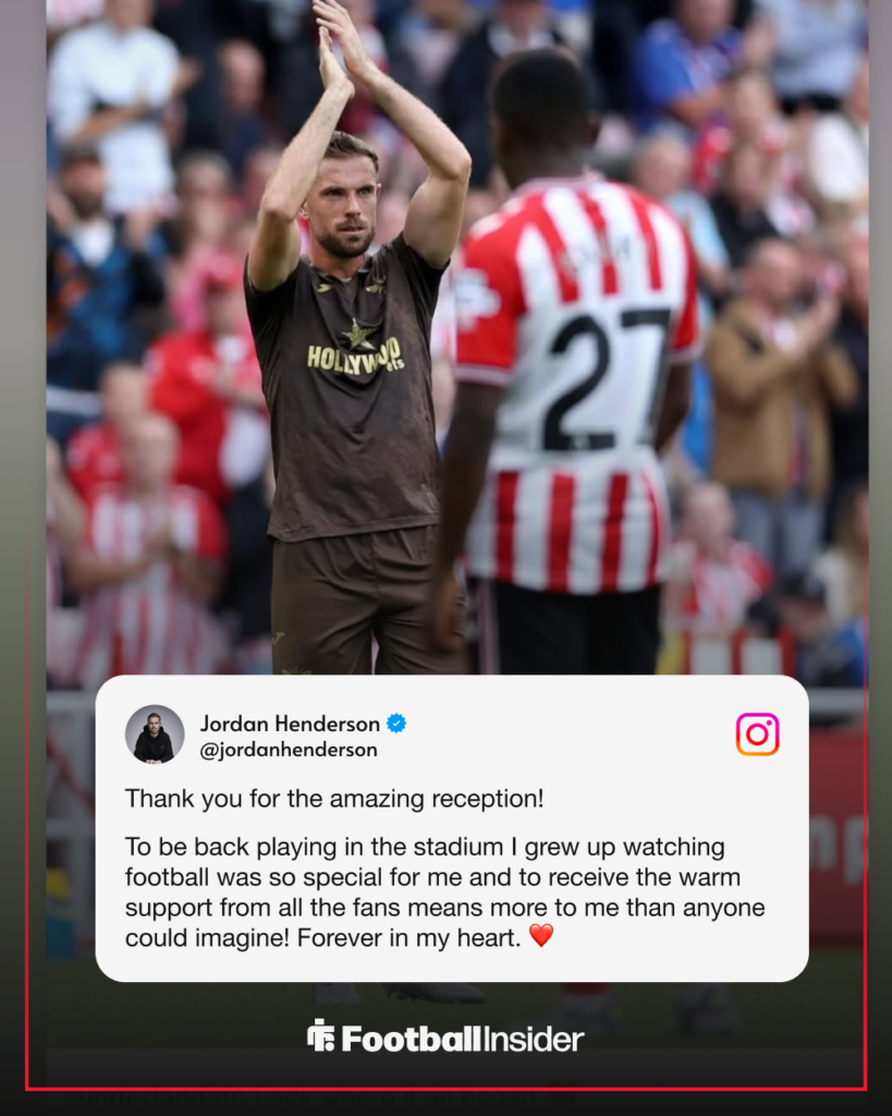 Jordan Henderson applauding Sunderland fans