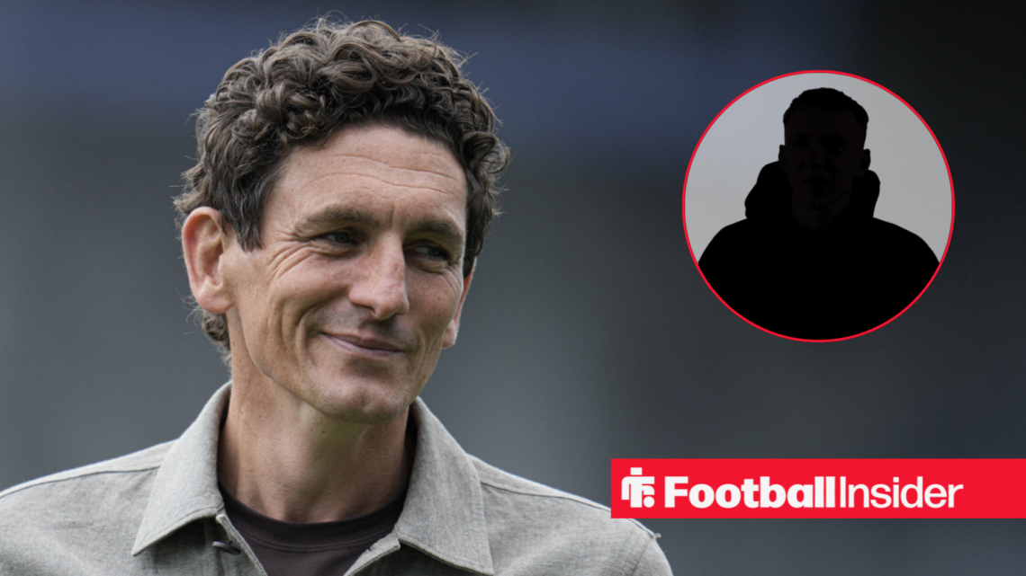 Keith Andrews smiling, Max Beier's silhouette in a circular inset