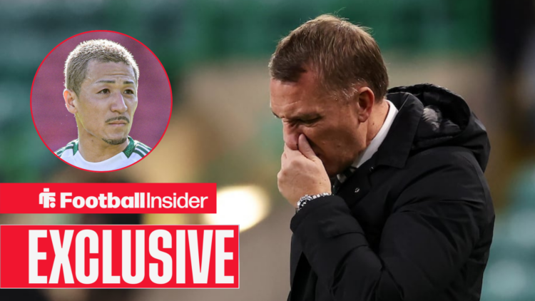 Brendan Rodgers sad, Maeda in a circular inset