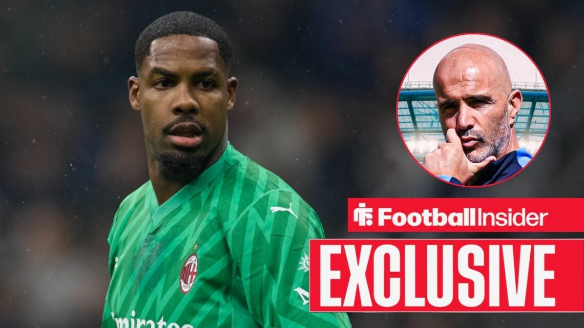 Mike Maignan next to Enzo Maresca in a circular inset