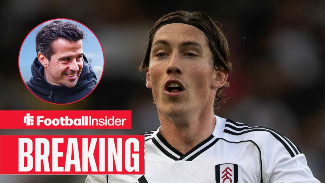 Harry Wilson in action for Fulham, with Marco Silva in a circular inset