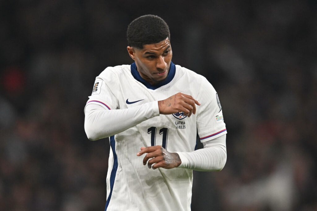 Marcus Rashford in action for England.