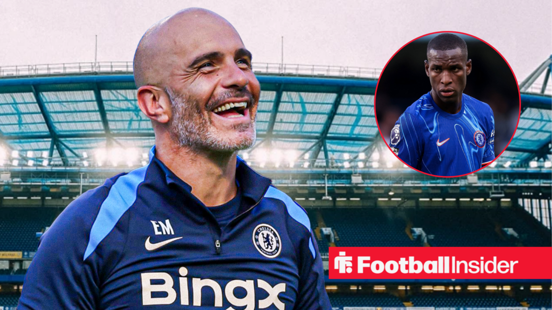 Enzo Maresca smiling, Nicolas Jackson in a circular inset