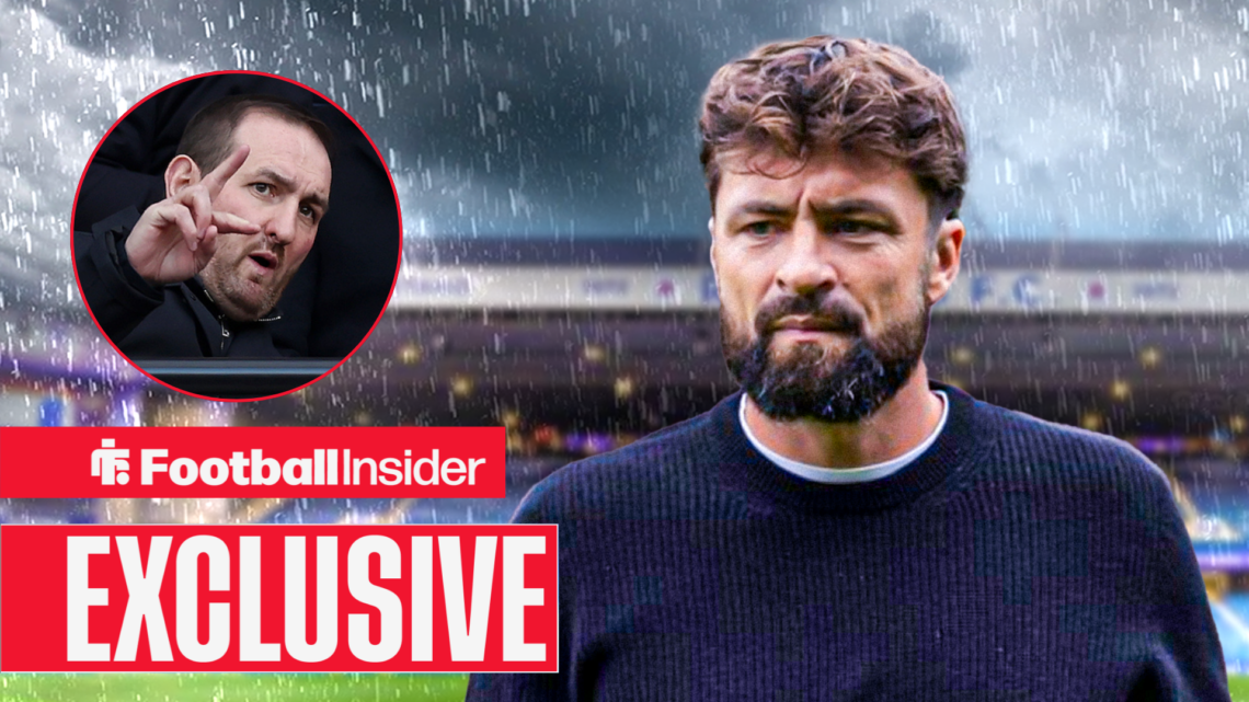 Russell Martin in the rain, Kevin Thelwell in a circular inset