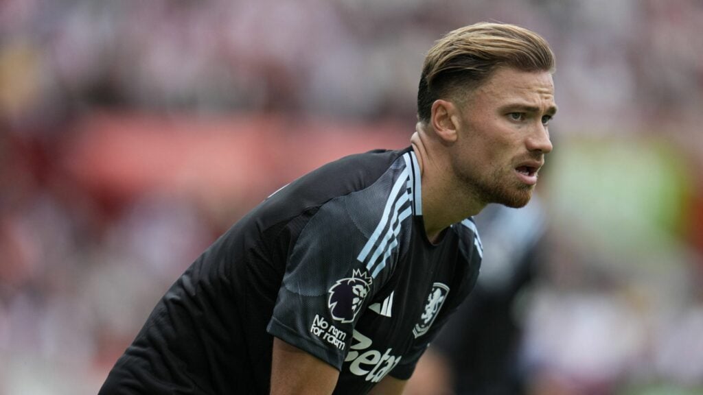 Matty Cash in action for Aston Villa in the Premier League