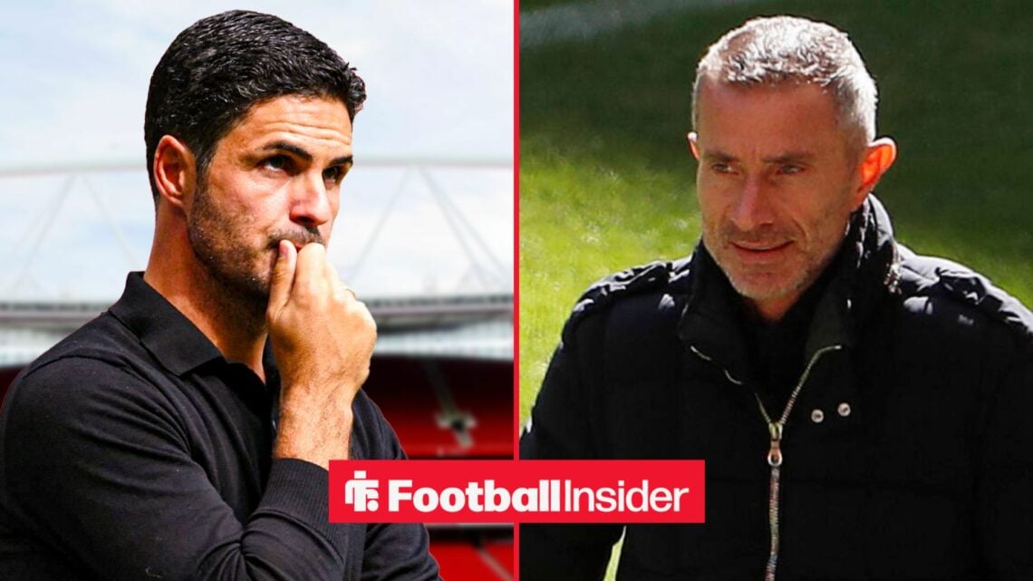 Arsenal boss Mikel Arteta alnogside Andrea Berta
