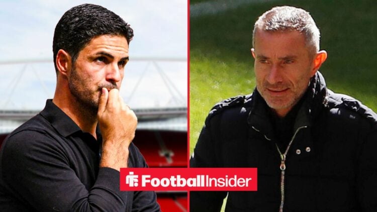 Arsenal boss Mikel Arteta alnogside Andrea Berta