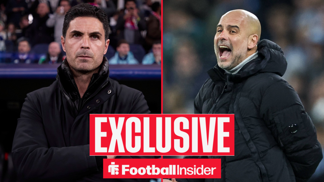 Mikel Arteta and Pep Guardiola on the sidelines