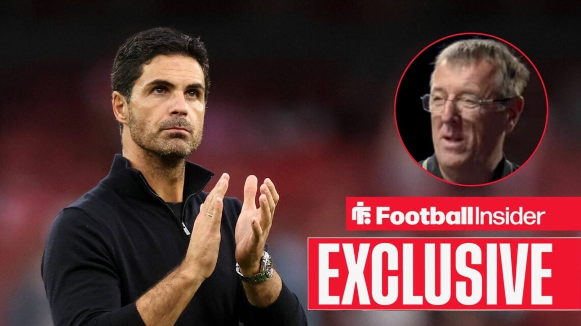 Mikel Arteta clapping on the left with Matt Le Tissier looking focused on the right