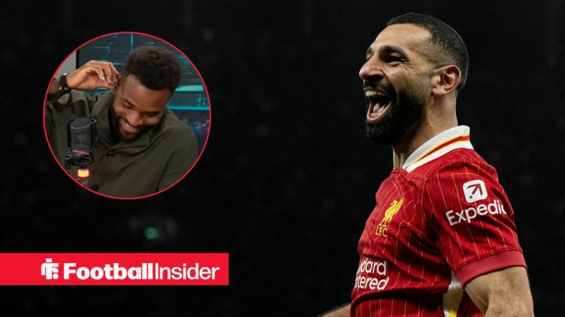 Mohamed Salah celebrating, Darren Bent in a circular inset