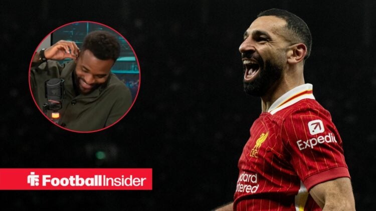 Mohamed Salah celebrating, Darren Bent in a circular inset