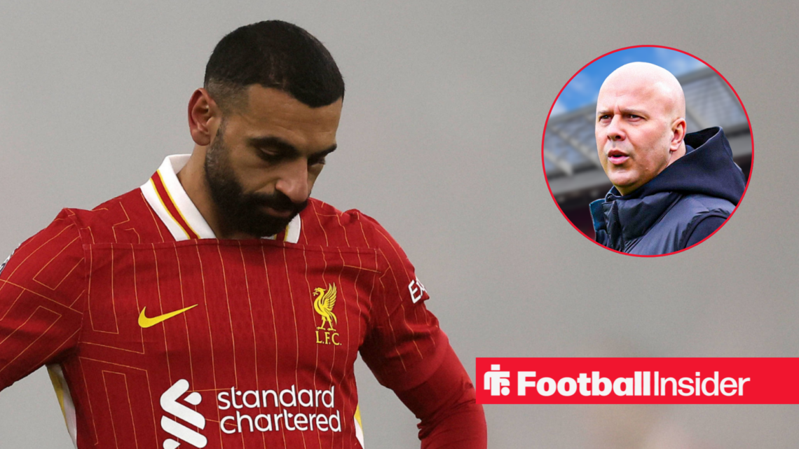 Mohamed Salah in Liverpool shirt with Arne Slot inset