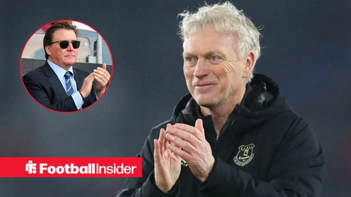 David Moyes clapping, Dan Friedkin in a circular inset