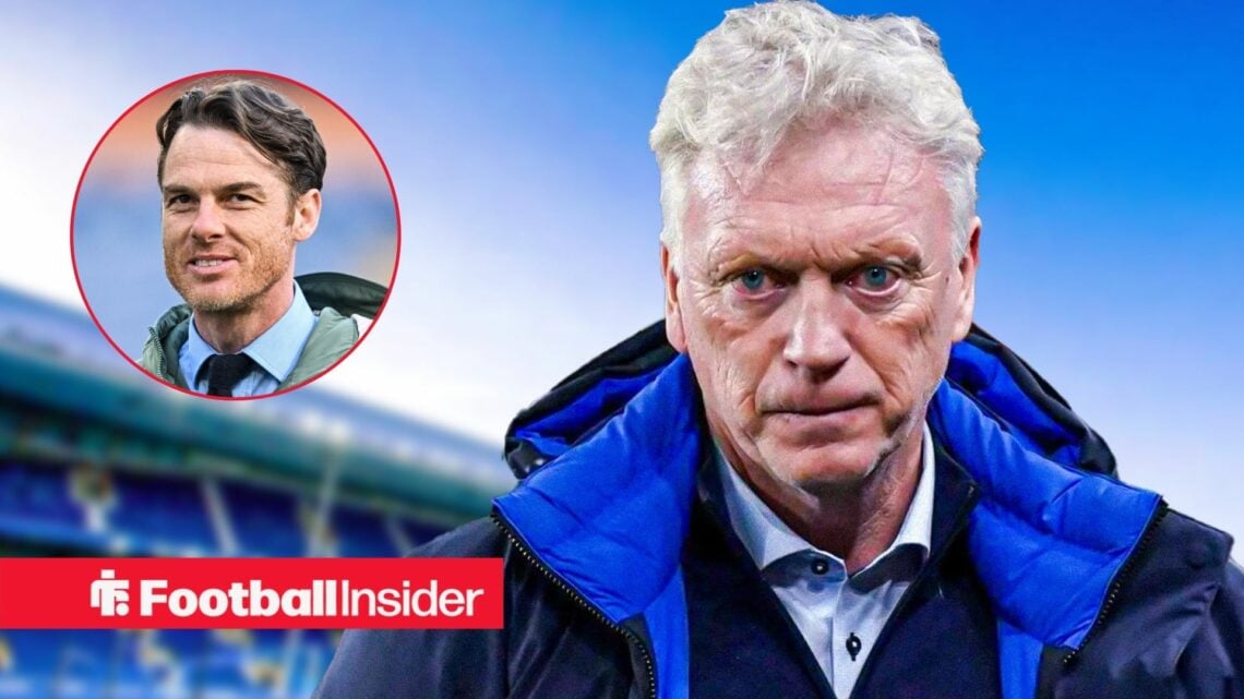 David Moyes next to a circular inset of Scott Parker