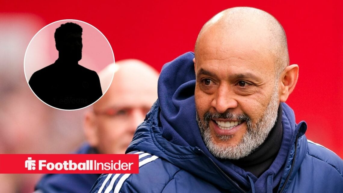 Nuno Espirito Santo smiling, Max Kilman's silhouette in a circular inset